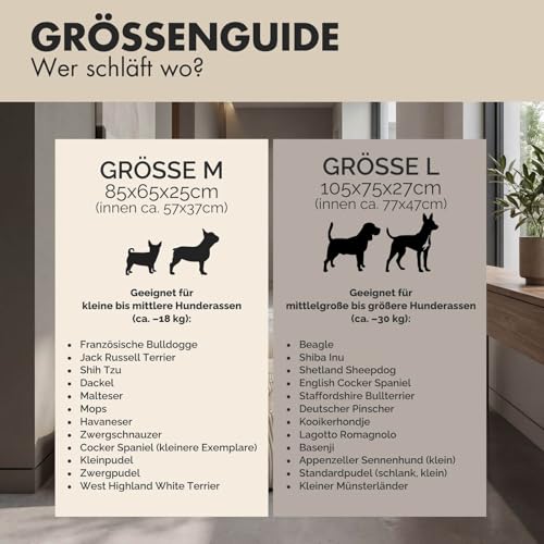 PAW WOW Emma Hundebett | Orthopädisches Hundebett | Hundekörbchen für kleine und mittelgroße Hunde (Beige, 85x65cm)