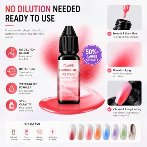 Set de 12 esmaltes en gel Airbrush 15ml cada uno miniatura 4