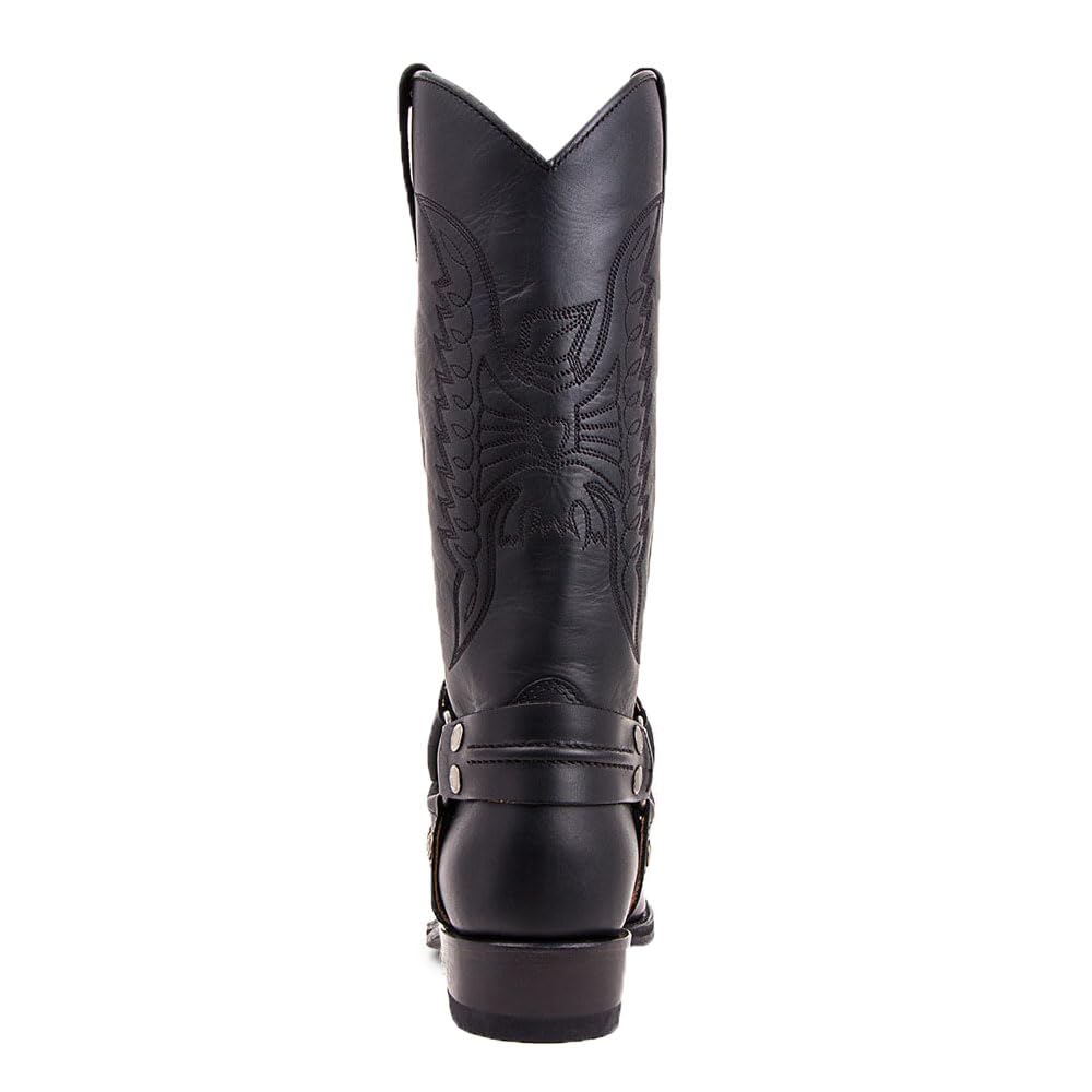Bottes D'équitation Steampunk Chaussures Rétro à Mi-Mollet En Cuir PU Bottes De Cow-Boy Occidentales à Bout Carré Pour Hommes