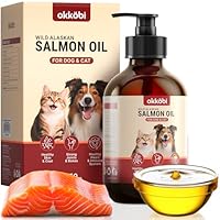 Wild Alaskan Salmon Oil for Dogs & Cats - Pure Fish Oil for Dogs with Omega 3, EPA & DHA Supplements for Skin & Coat, Hearth & Immune System, Joint and Brain Support - 250 ml