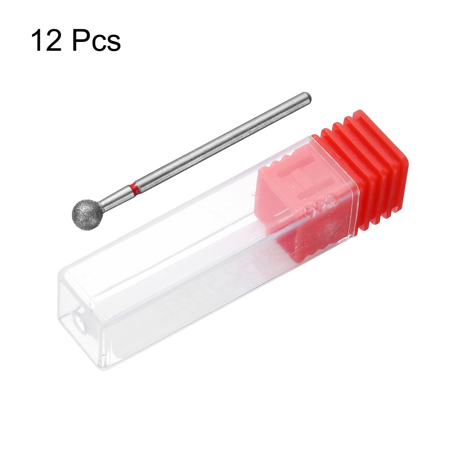 HARFINGTON 12 brocas de diamante de grano 200-230 de 5 mm, cabeza de bola de 2,35 mm, vástago de 5 mm de longitud, herramienta giratoria para molienda de vidrio de cerámica, pulido