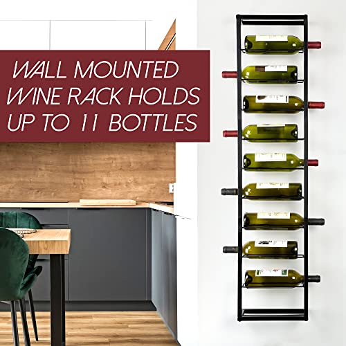 Yangshuo Wall Mount Wine Rack Holder For 10 Wine Bottles （Iron/4Ft） Morden Wine Rack Organizer Wine Storage Display Holder For Kitchen Dining Room Bar #TOP3