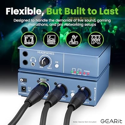 GEARit Shielded CAT6 Ethercon Cable (3 Feet) Professional Audio & Lighting RJ45 EtherCON-Compatible Cable for Studio, Stage, Concerts - 3ft Black