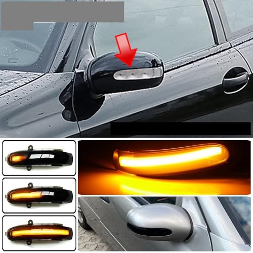 Intermitente dinámico para Benz Clase C W203 intermitentes secuenciales espejo lateral 2001-2007 6