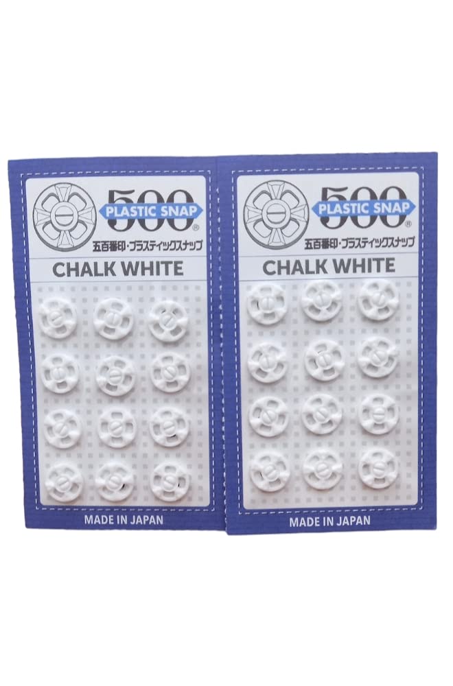 24-Piece Allergy Free Plastic Press Stud Button Chalk White Colour 8.6 Millimeter