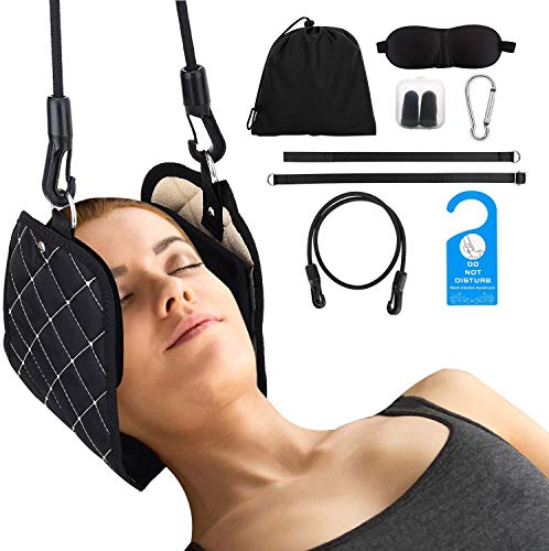 JCBY Neck Head Hammock, Portable Cervical Traction Device for Neck Shoulder Pain Relief