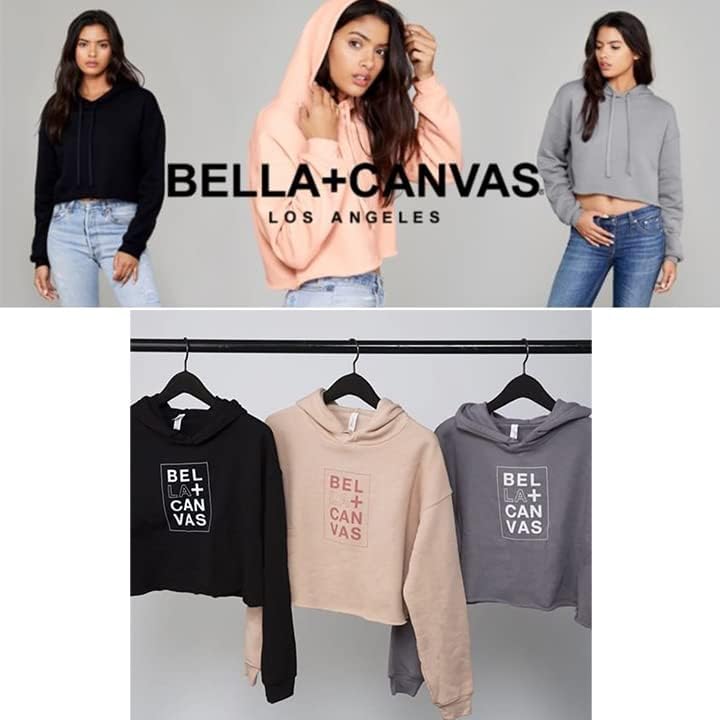 INK STITCH Design Your Own Women's Cropped Fleece Custom Hoodies - 5 Colors - Image 5