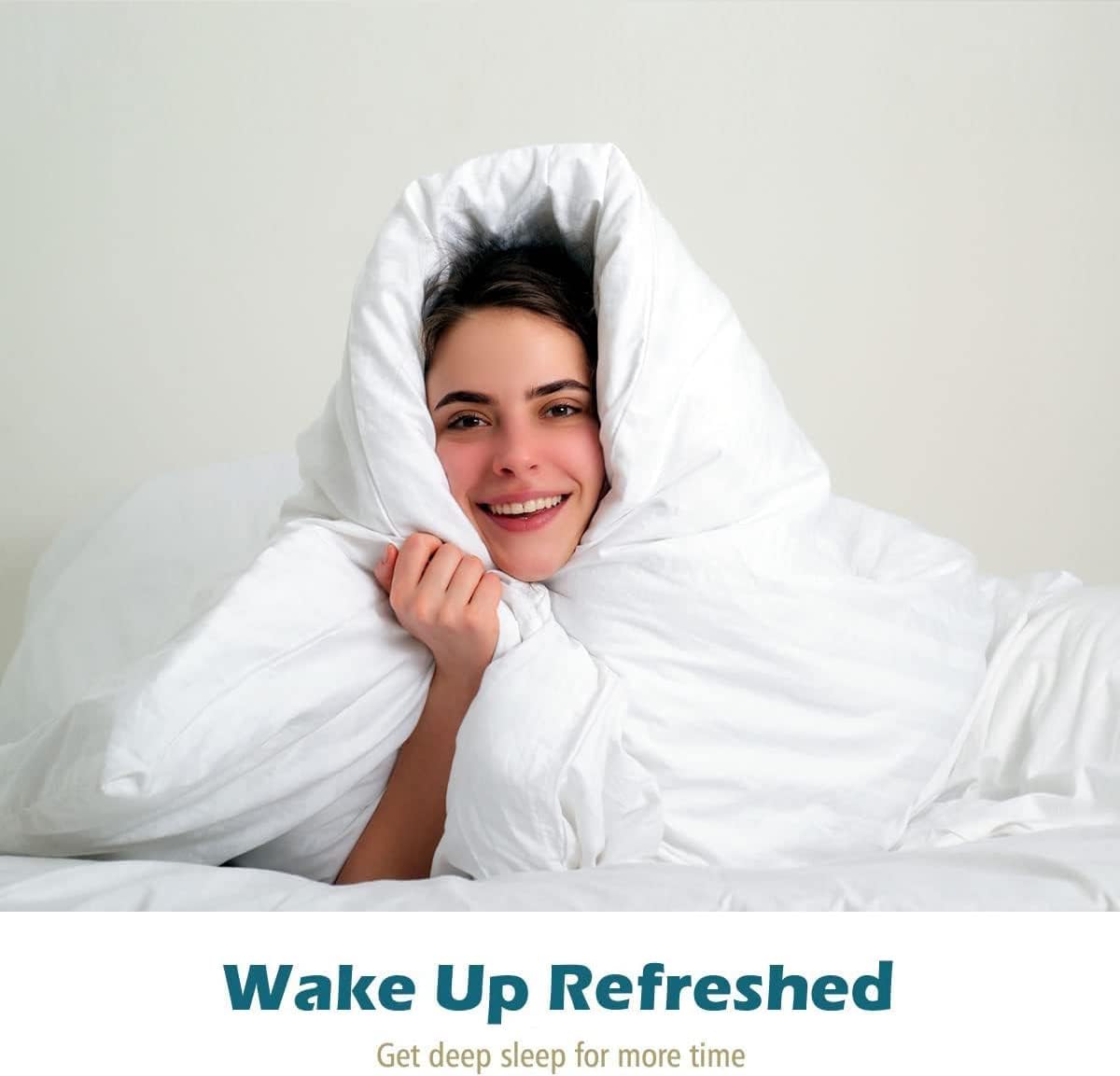 Cobnom® Luxury Organic Down Comforter Oversized Queen, High Fill-Power Down Feather Fibers Duvet Insert with 100% Cotton Cover, Medium Warm for All-Season, Ivory White, 98x98 Inch - Image 7