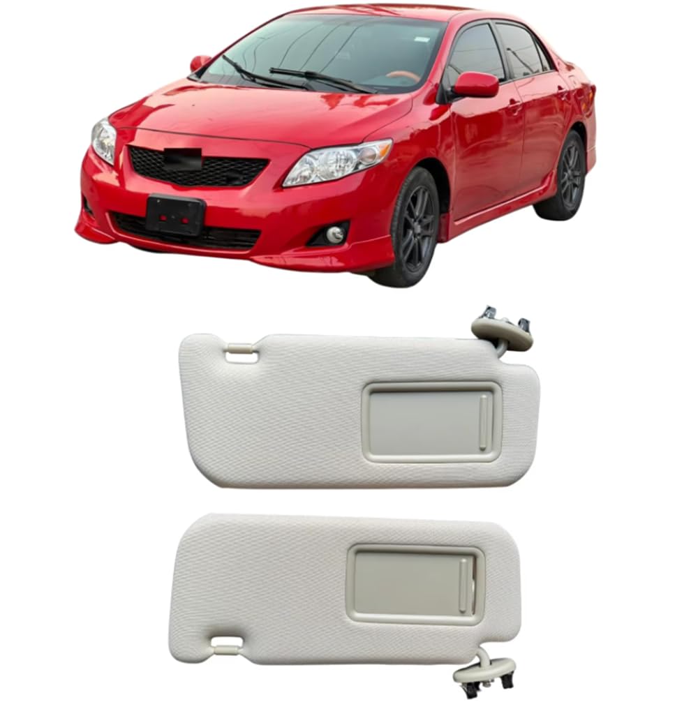 Visor Sun 2007-2013 avec Vanity Miroir Voiture Accessoires Intérieurs Durables pour Toyota Corolla 7432002711 7432002640B1,Grey Left