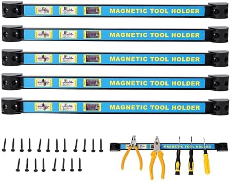 5PACK 16inch Heavy Duty Magnet Tool Bar,Magnetic Tool Holder,Magnetic Tool Holder Strip,for Workshop Garage,Mounting Screws Included 5PACK 16inch