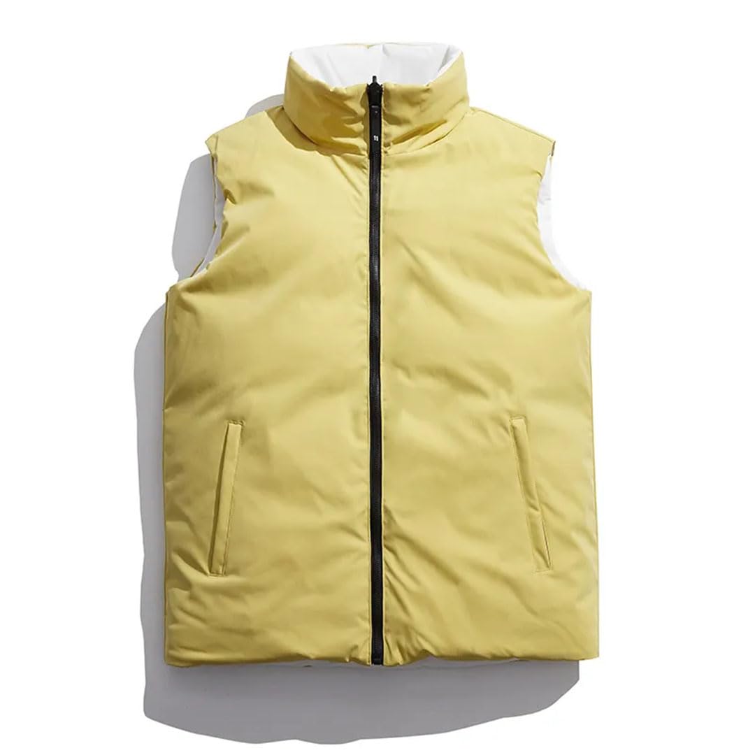Vogrtcc Chaleco De Algodón De Tendencia Para Hombre Con Hombros Grandes Y Cálidos Y Engrosado Con Abrigos Dobles