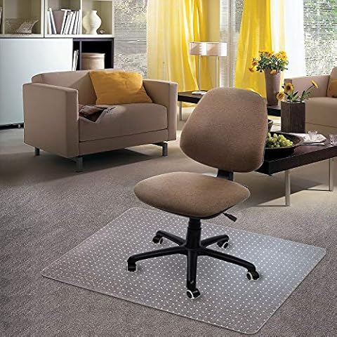 Kuyal Carpet Chair Mat, 48" x 36" PVC Home Office Desk Chair Mat for Floor Protection, Clear, Studded, BPA Free Matte Anti-Slip (36" X 48" Rectangle) Cover