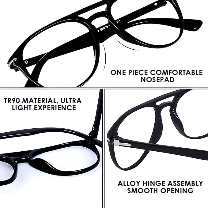 Image of La Casa De Papel Money heist Professor Glass Aviator Blue Light Blocking Glasses Anti Blue Ray Computer Screen Glasses Anti Glare Reduce Eyestrain Eyeglasses