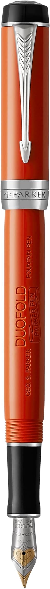 PARKER パーカー 万年筆 デュオフォールド クラシック ビッグレッドCT 中字 18金ペン先 ギフトボックス入り 正規輸入品 1931376