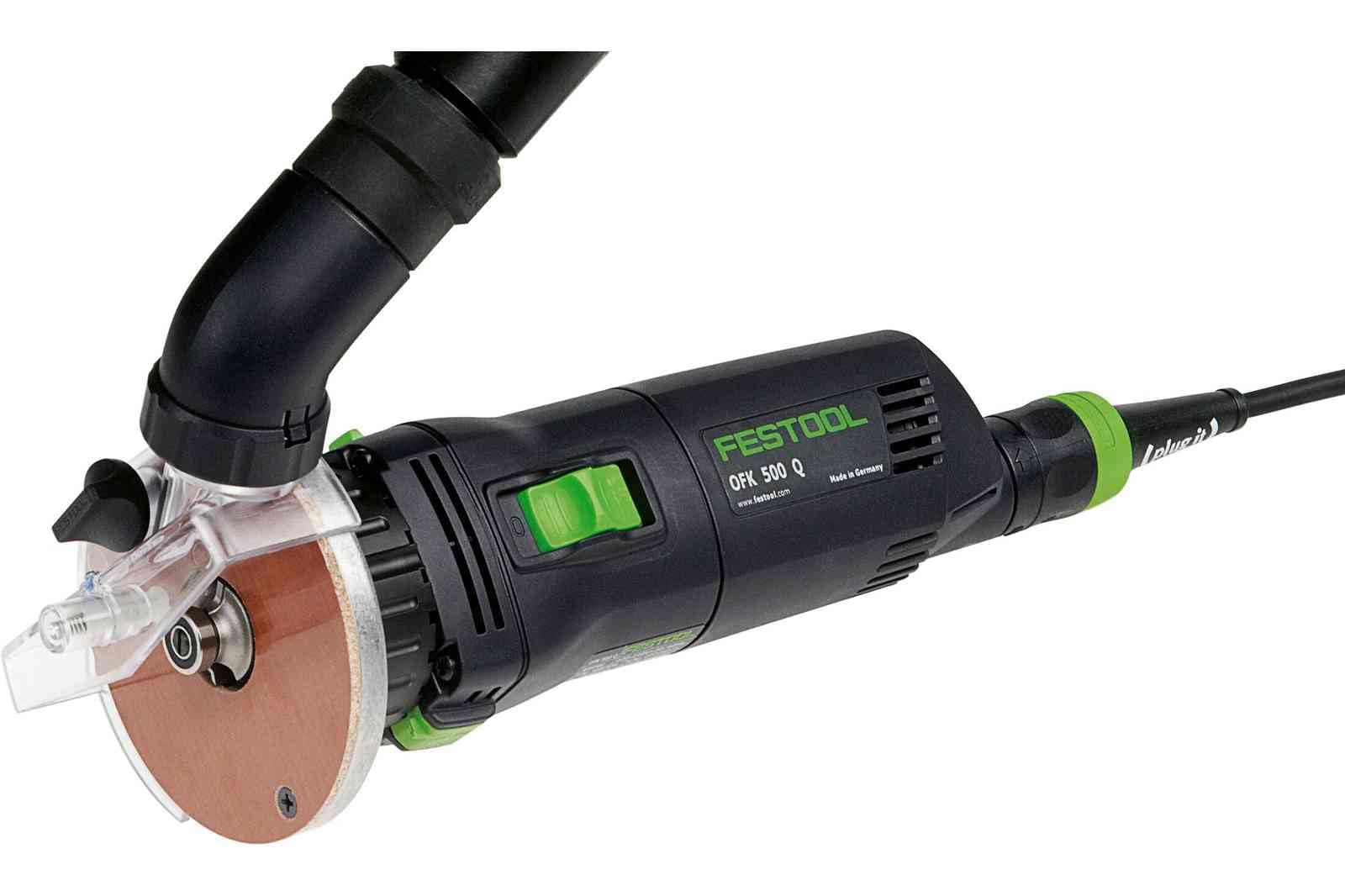 Festool Fresadora de Canto OFK 500 Q-Plus R3 con Systainer | Ajuste de profundidad 1/10 mm - cambio rápido de fresa - incluye fresa HW R3 y Systainer SYS3 M 187