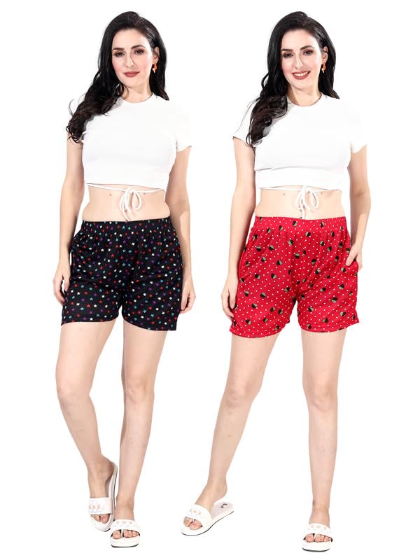 Girls Shorts Combo | Soft Premium Nightwear Set for Women & Girls | Comfortable Sleepwear Shorts for Home & Lounge