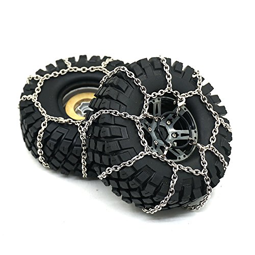 AXspeed 4 Stücke Metall Anti-Skid Schneeketten Reifen Ketten Für 1/10 TRX-4 trx4 Crawler