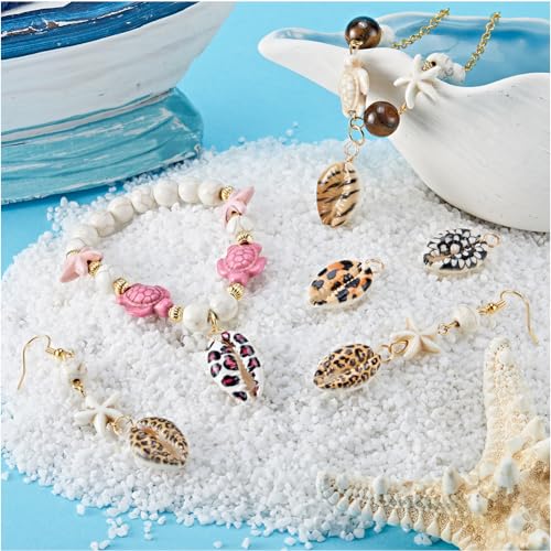Beebeecraft 1 Box 50Pcs Natural Shell Charms 18K Gold Plated Cowrie Seashells Charms for Sea Jewellery Making DIY Crafts - Image 4