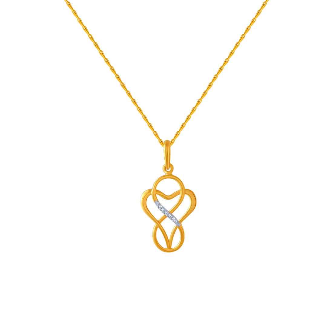 p.c. chandra jewellers 14k (585) Yellow Gold and American Diamond Pendant for Women-picture-28