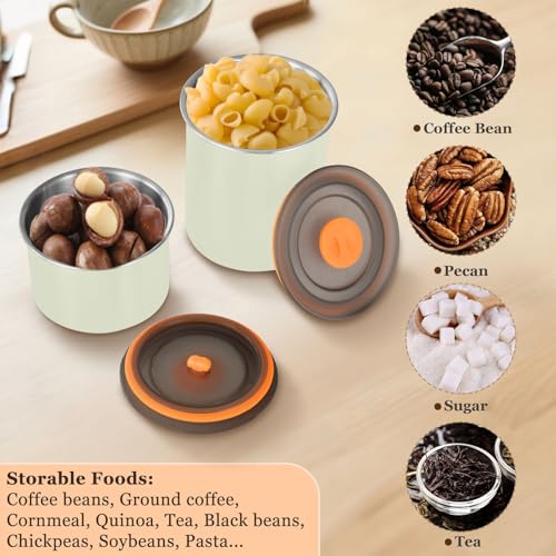 Contenedor de almacenamiento con tapa amarillo acero inoxidable miniatura 6