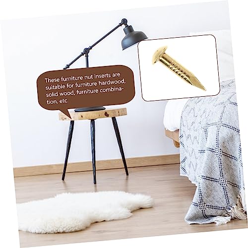 Housoutil Kit de 285 clavos de cobre puro para manualidades y muebles, accesorios con cabeza dorada miniatura 4