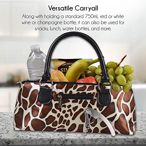 Image of Primeware Wine Clutch Bag (Thermal Insulated) Trendy Women's Carry Tote | Holds Red & White 750mL Bottles | Trendy Fashion | Incl. Portable Waiter-Style Corkscrew