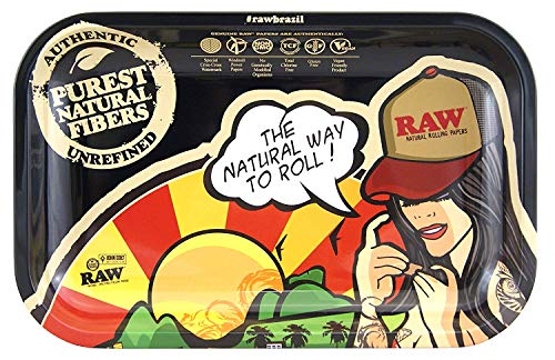 RAW Small Brasil Metal Rolling Tray-27,5 x 17,5 cm, nero, M