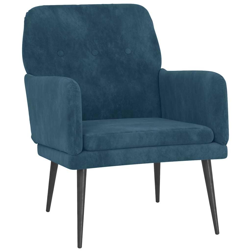 Poltrona relax, 62 x 79 x 79 cm, in velluto, comoda poltrona relax con struttura in metallo e imbottitura in schiuma, moderna poltrona da salotto per soggiorno e camera da letto, imbottita