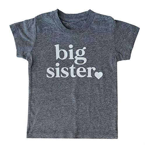 Big Sister & Little Sister Sibling Reveal Announcement T-Shirt for Girls Toddler Baby
