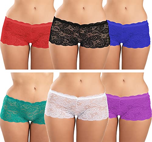 Image of FIMS - Fashion is my style Cotton Lycra Net Boy Short Panty for Womens, Mid Rise, Satin, Hipster Panties, Daily Use, Back and Front Coverage, Brief, See Main Image to Check How Many Panty You Will Get