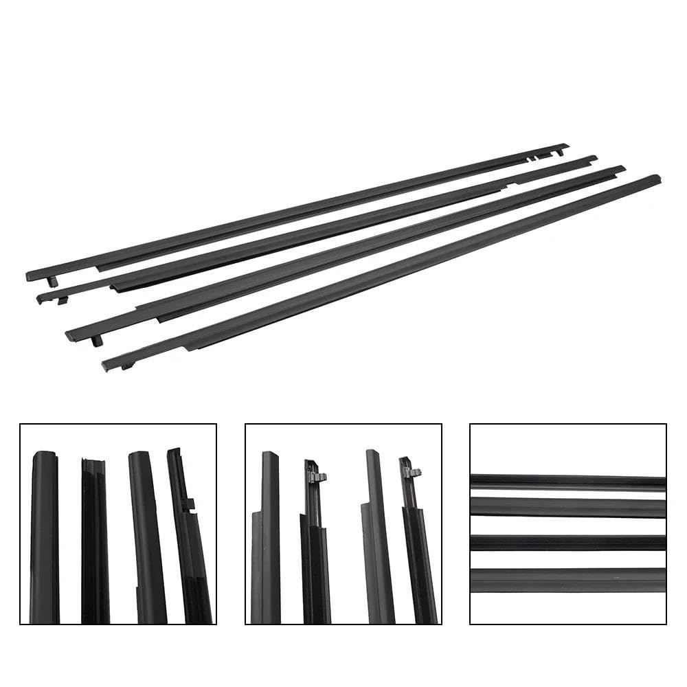 Striscia Tenuta Portiera 7573012300 7571002210 4 Pezzi Guarnizione Finestrino Modanatura Portiera Posteriore Cintura Strisce Tenuta Per Toyota Per Corolla 2009-2012 Guarnizioni