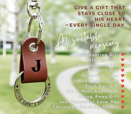 Embossed Leather Keychain, Personalized Keychain For Him, Engrave with Name Initial, Gift for Him, Boyfriend Gifts - Image 5