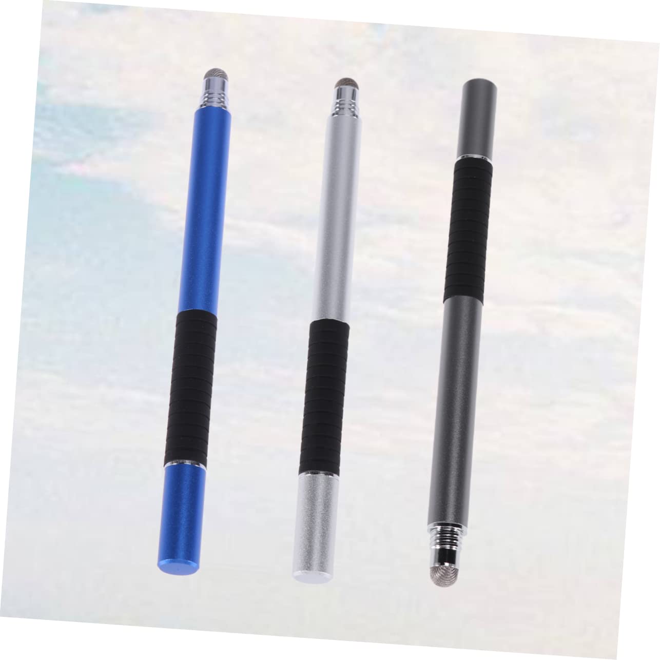 3Piezas Lápiz de Pantalla Táctil Lápiz Capacitivo Multifuncional Smartphone y Tableta Plata Oscuro Herramienta de Escritura Precisa y Duradera
