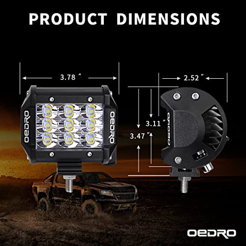 Image of OEDRO 52 Inch LED Light Bar w /2Pcs 4 inch Spot Off Road Driving Light Pods | Tri-Row Work Light w /Wiring Harness & Roof Windshield Mounting Bracket Fit for 18-22 Jeep Wrangler JL 20-22 Gladiator JT