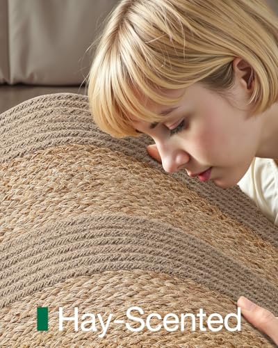 Image of Handmade Rectangular Jute Carpet Beige - Natural Fiber Rug for Living Room & Bedroom | Eco-Friendly & Durable | Size 4x6 Feet, Color- Beige