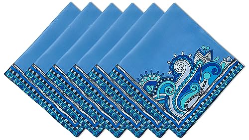 Fennco Styles Patriotic Embroidered American Flag Cloth Napkins 20