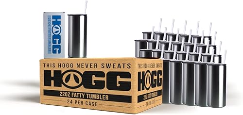 Hogg Caja de vaso graso de 22 onzas (paquete de 24) para bricolaje, personalizable, añade logotipo, vinilo, tinta de alcohol o purpurina y epoxi a