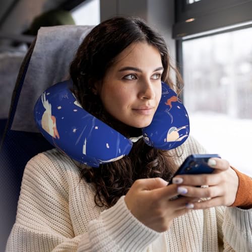 Almohada de viaje espuma viscoelástica negra ergonómica miniatura 5