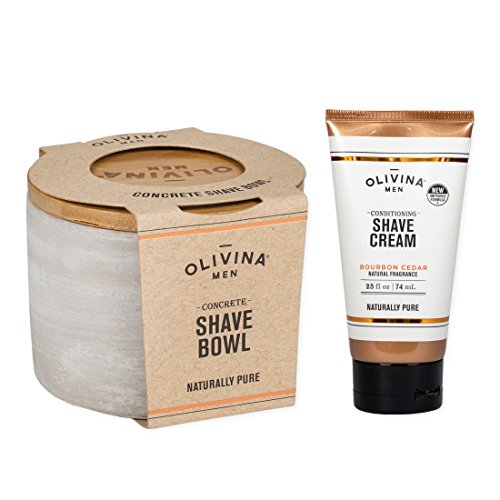 Bourbon Cedar Conditioning Facial Shave Cream & Concrete Shave Bowl 2 Piece Set