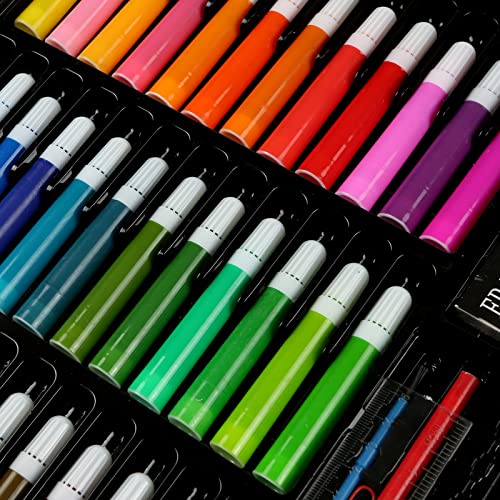 Homesen 150 pçs Conjunto de Desenho de Arte Pintura Ferramentas de Esboço Ca de Cor de Água Lápis de