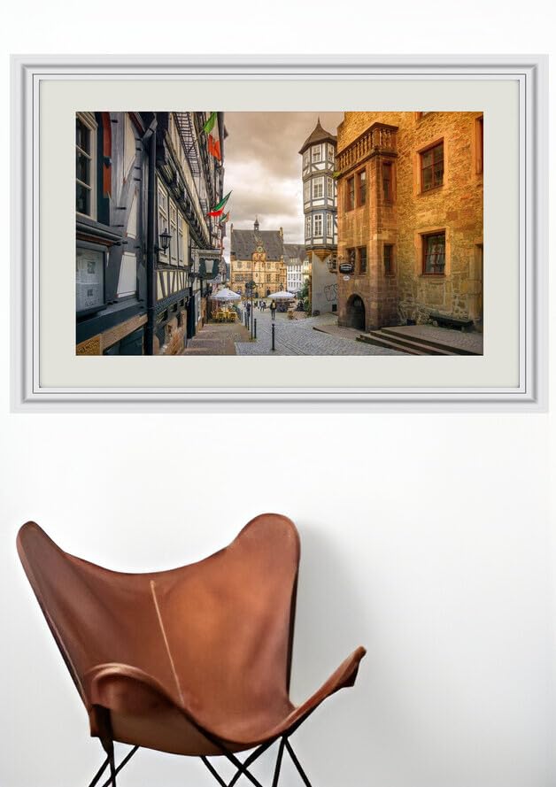 JVERF - JZZJ05050 Germany Houses Marburg Hessen Street| Self-Adhesive Painting | Frameless