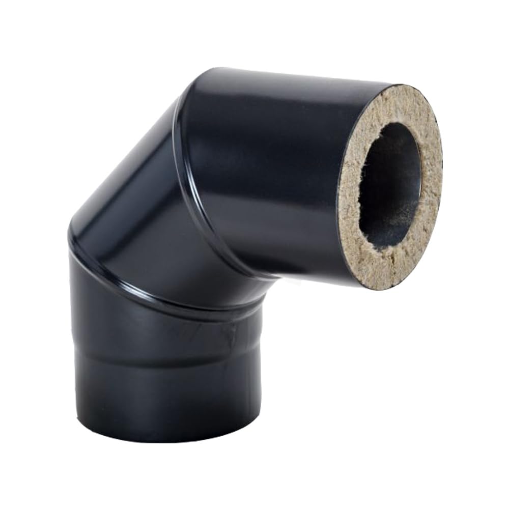 DW-Pellet - Tubo de pellets (100 mm, arco de 90°, color negro)