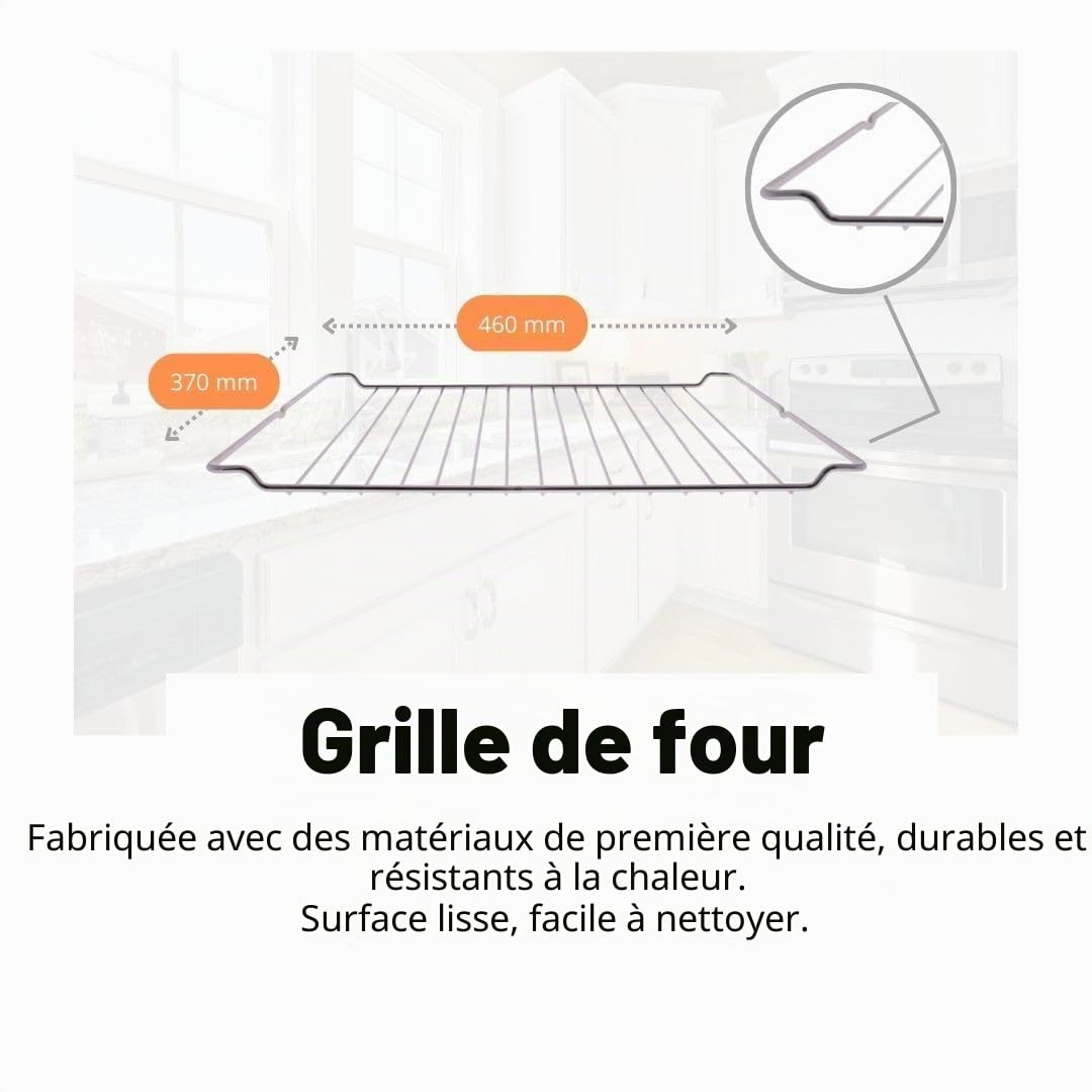 Recamania Lot de 2 grilles de cuisson et plaque de cuisson - 370 x 460 mm - Compatible avec les fours Teka - Plaque de cuisson émaillée et barbecue en métal - Remplacement pour modèles de four