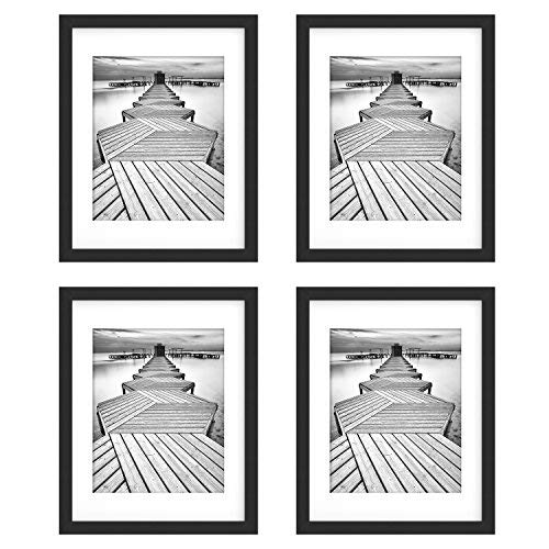 UnityStar 11x14 Picture Frames, Matted to 8x10 Frame, Solid Wood and Tempered Glass