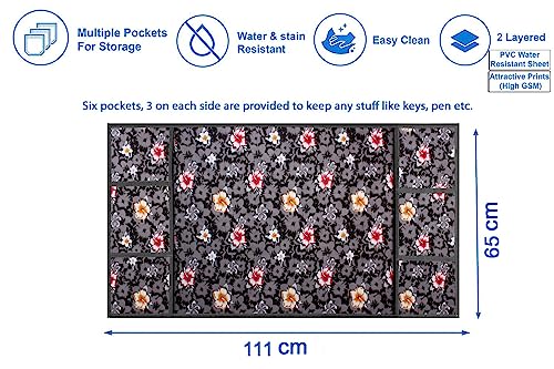 Image of Stylista Refridgerator top Cover Suitable for Samsung RT28T3C23NV /HL, 244 Liter Fridge, Dimension (WXD) 65x111 CM, Symmetric Pattern Grey