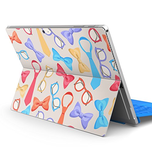 igsticker Surface pro7 (2019) pro6 pro2017 pro4 専用 スキンシール サーフェス ノートブック ノートパソコン カバー ケース フィルム ステッカー アクセサリー 保護 012682 眼鏡 ネクタイ リボン