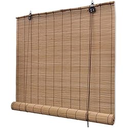 Persianas Enrollables Amazon vidaXL Persiana Enrollable, Cortina de Privacidad, Estor de Ventana, Persiana de Protección Solar para Interiores, Bambú Marrón 150x160 cm