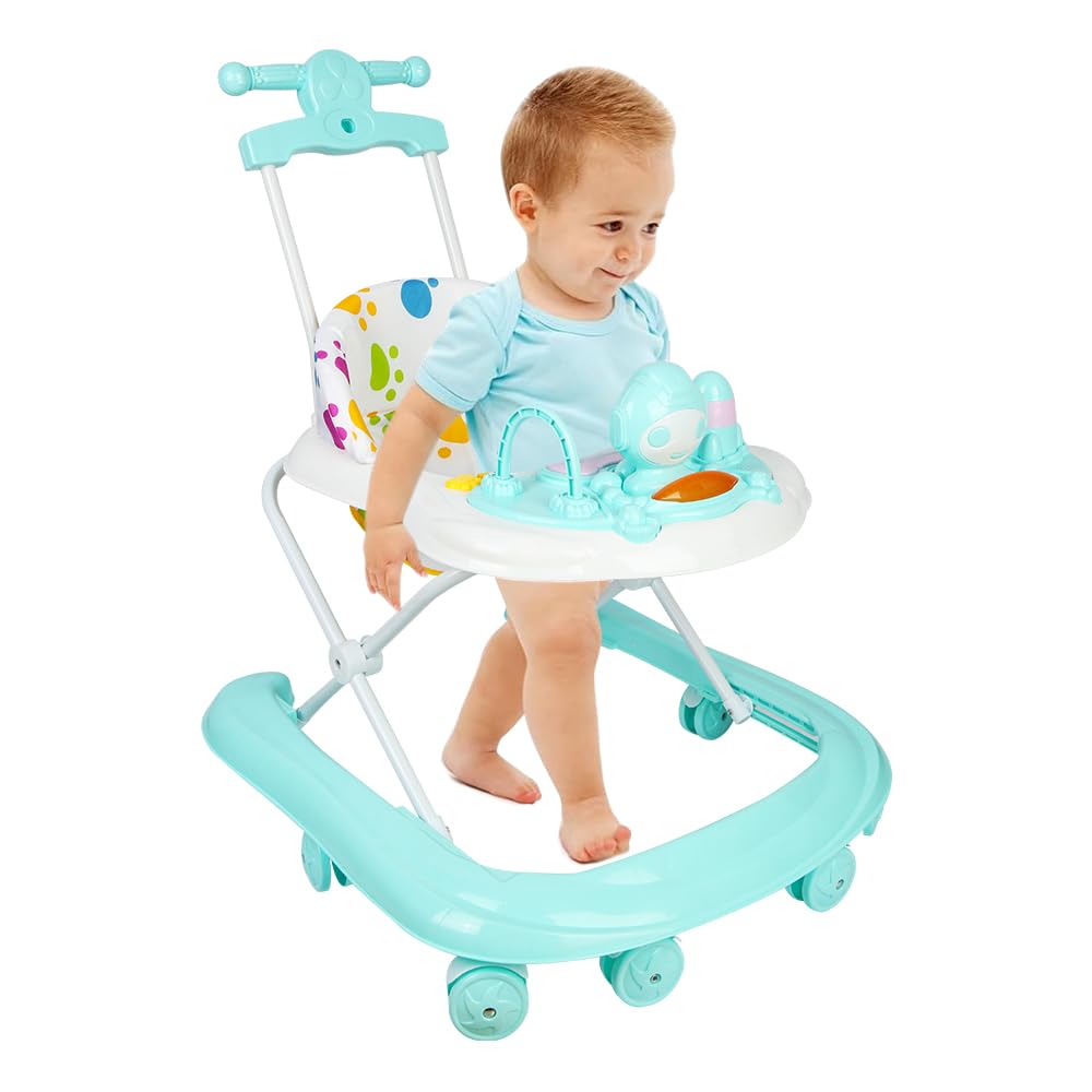 Andador de bebé 4 en 1 con bandeja de actividades musicales, 4 alturas ajustables, Andador bebe con Bandeja de Actividades – Primeros pasos, de 6 a 18 meses (67 * 72 * 92 cm - Gris) — view 13