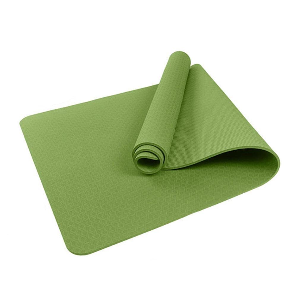 Beginner 8mm Yoga Mat Solid Color TPE Fitness Pilates Floor Workout Pads E