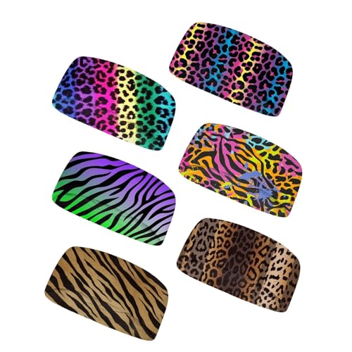 Image of Forchrinse Sunflower with Text Print 6Pieces Sport Sweatband Headband for Soft Elasitc Headband Hair Bands Unisex Outdoor Sport Headbands